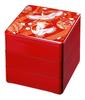 Outdoor Lunch Box Made In 3 Heavy Red Temari Crane X X J-kitchens (Lunch Box) Japan, Tiers, 7.5-inch Deep, Design, 22.6cm 22.6cm 21.1cm