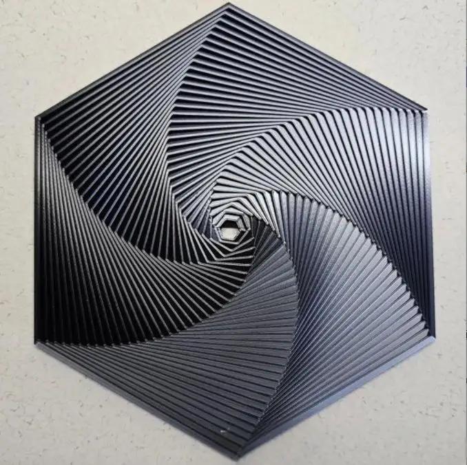 3D-печатный фрактальный гексагон-фиджет 3D-печатные шестиугольные игрушки для снятия стресса Шестиугольное фрактальное кольцо Игрушки-спирали