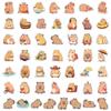 50 Pack Cute Capybara Graffiti Stickers: Waterproof Decorative Decals for Suitcases, Water Bottles, and Journals.
