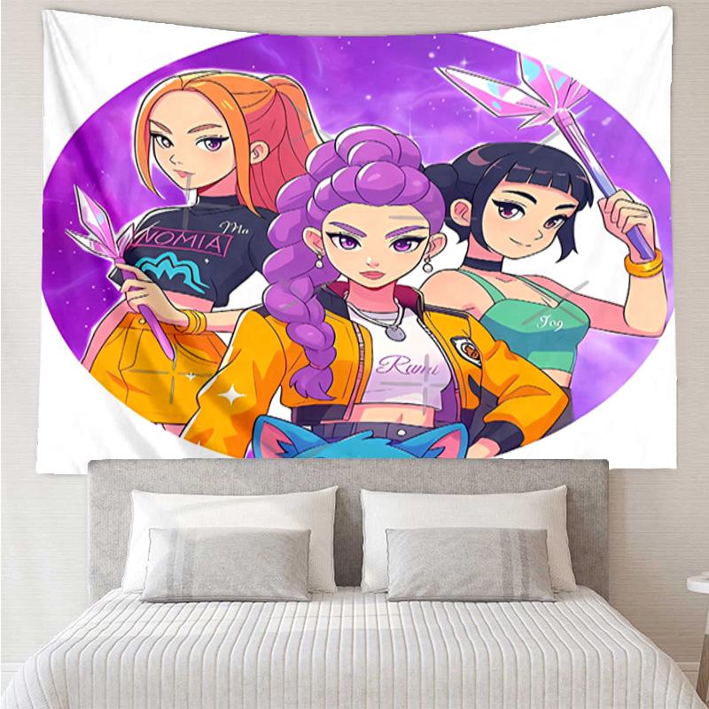 Kpop Hunter8 Tapestry for Bedroom Aesthetic Classroom Tapestries Wall Hanging for Living Room Dorm Office,Ideal Creative Gift