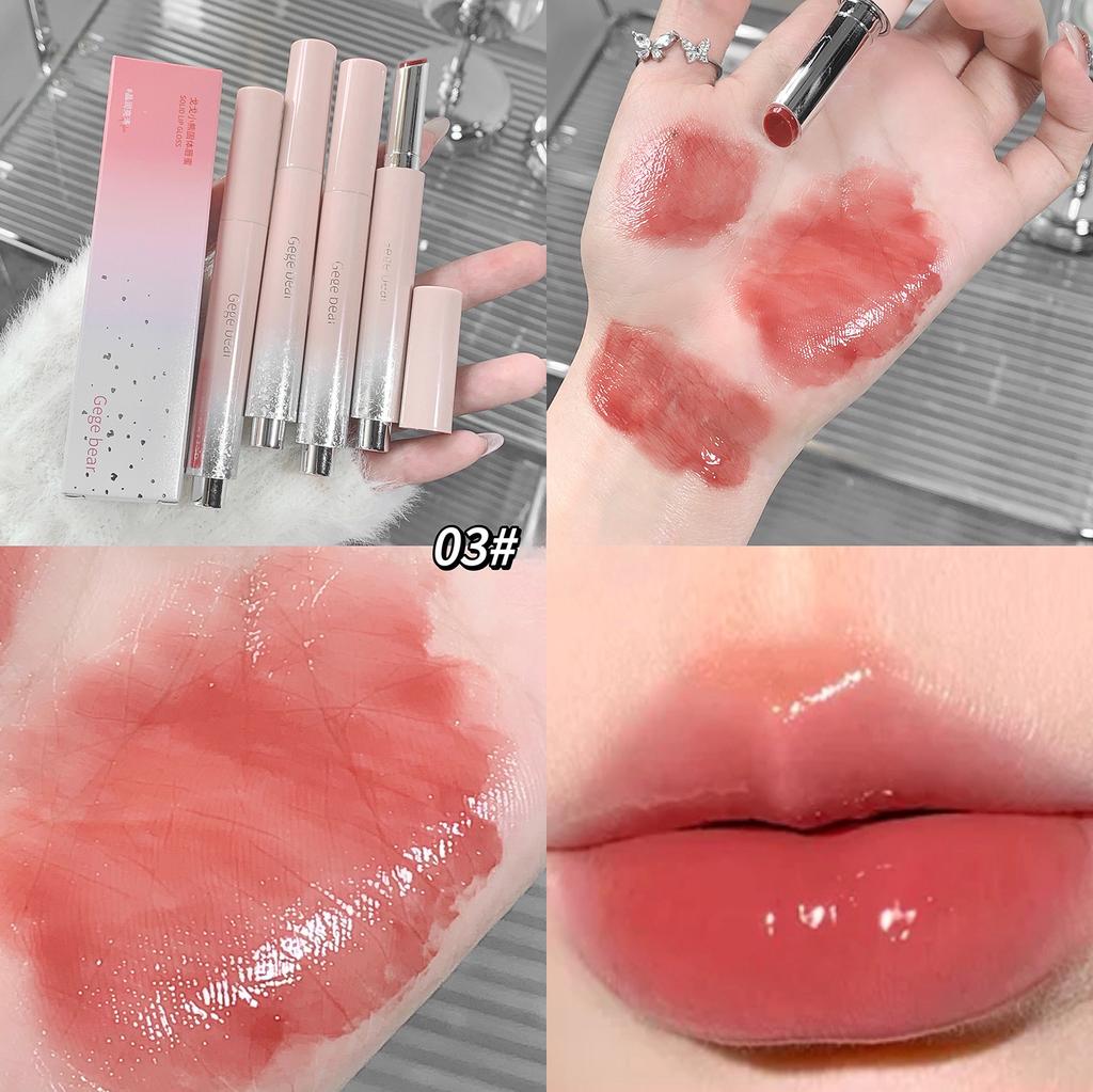 Lip Gloss, Water-glossy Mirror-like Pouty Lips, Moisturizing and Non-sticky, Long-lasting, Youthful-looking Lip Balm for Women