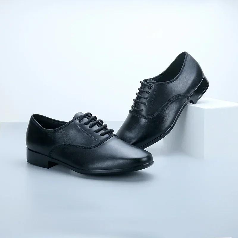 Мужские туфли для современных танцев из натуральной кожи, мужские туфли для латиноамериканских танцев, танго, бальных танцев, с мягкой подошвой, мужские танцевальные туфли, дышащие кроссовки
