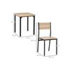 Table de cuisine - MUVOE - Ensemble 3 pièces - Bois naturel et noir - 4 places - Design compact