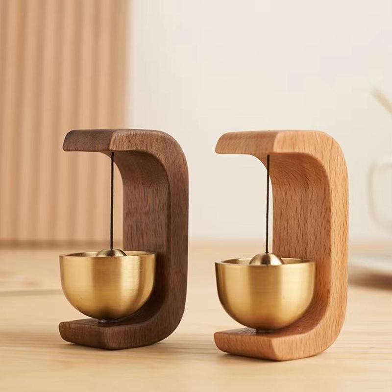 Simple Wooden Wind Chimes Wireless Traceless Doorbell Entrance Door Decorative Wind Bell For Home Opening Hanging Decorations