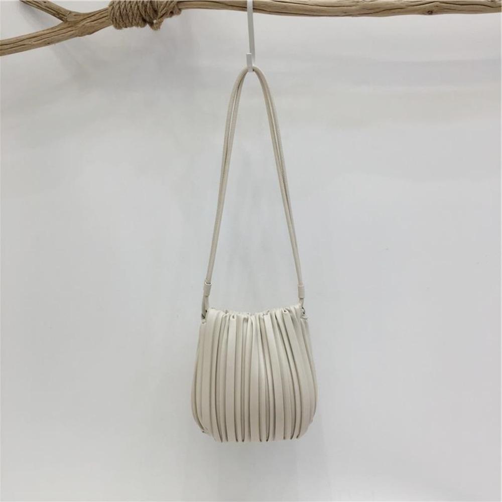 Autumn Winter Fashion PU Leather Crossbody Bag Versatile Use Inner Insert Pocket Shoulder Bag Elegant Pleated Square Bag