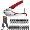 Compression Pliers Set, Preciva Crimping Tool RG59 - RG6 Stripping Tool with 20 Pieces F Compression Pliers for A101