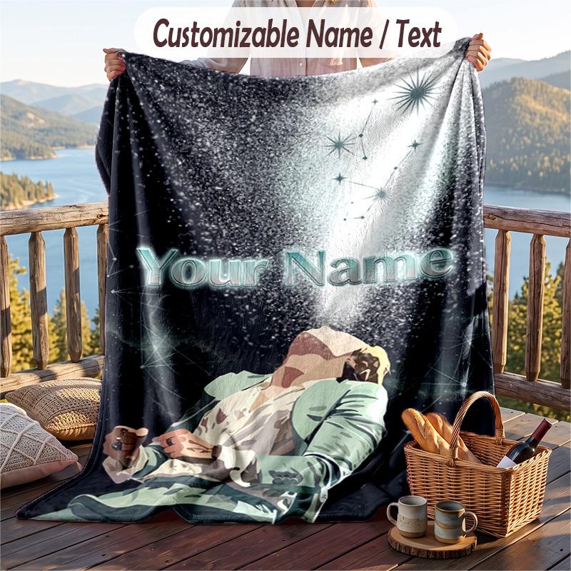 Personalized Flannel Throw Blanket,Harry Styles Custom Printed Name, Cozy Plush Blanket For Home Use