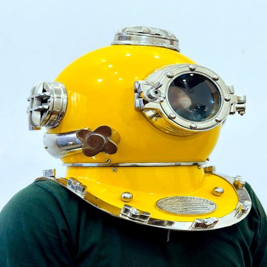 45.72 Cm Yellow Scuba Diving Helmet Mark V Scuba Diving Helmet Maritime Ship's Decorative Helmet Best Gift