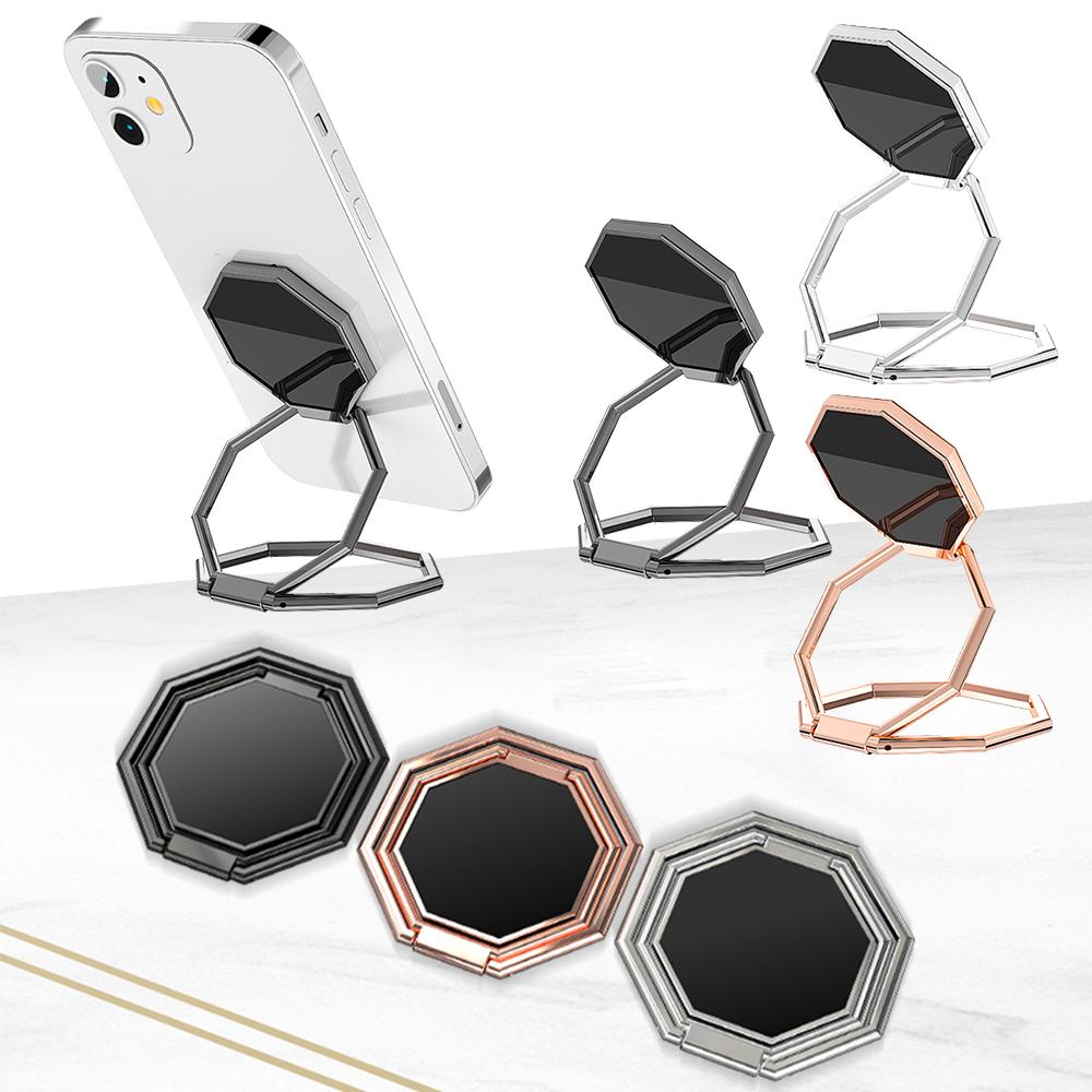 360 Rotation Metal Finger Kickstand Retractable Ring Buckle Foldable Phone Holder
