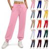 Женские брюки с эластичной талией и манжетами, летние брюки свободного кроя для пеших прогулок, джоггеры с карманом