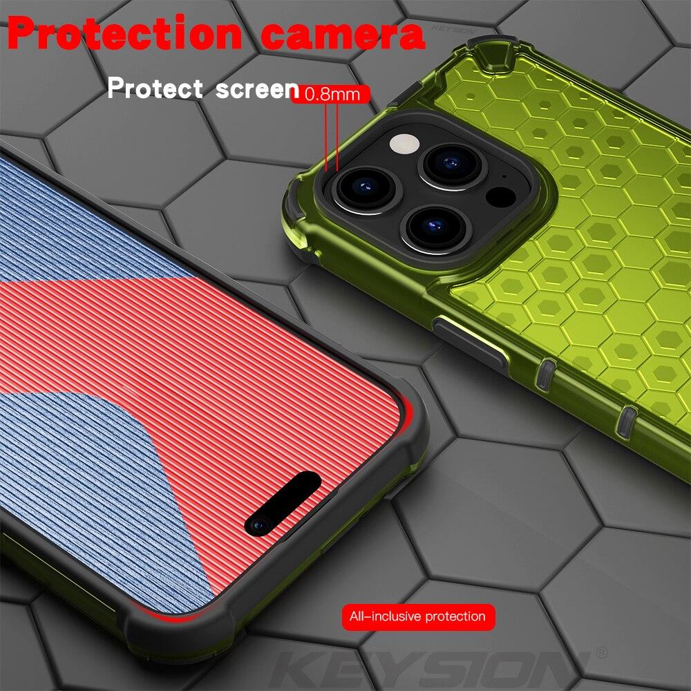 KEYSION Противоударный защитный чехол для iPhone 15 Pro 15 Ultra Силикон + сотовая задняя крышка из поликарбоната для iPhone 15 Plus