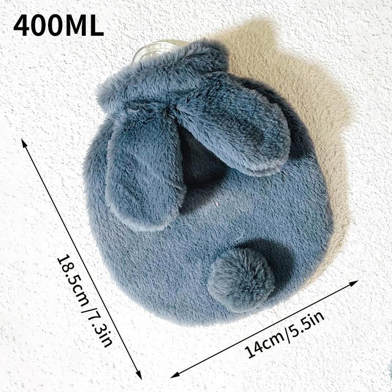 Rabbit Fur Hand Warmer Winter Plush Hot Water Bottle Portable Hot Water Bottles for Girls Waist Hand Bed Women's Belly Warmer