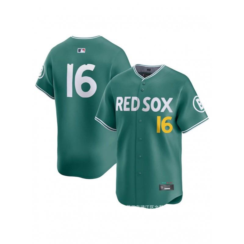 Boston Red Sox Green City Connection Limited Edition Baseball Jersey With Embroidered Numbers 2 11 16 34