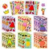 6 Photos/pack of Fruits In Summer Colorful Face-changing Stickers Make A Face Children's Creative Puzzle Stickers