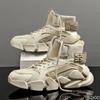 New High-top Beige Men's Sneakers Chunky Men Shoes Heighten Fashion Casual Plus Size Zapatillas Damping Tennis Shoes 2025