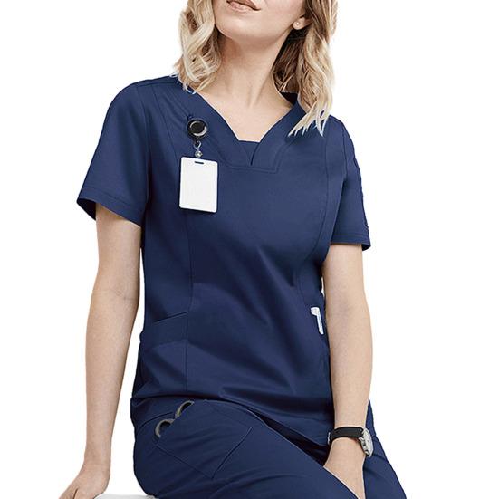 Женский комплект больничной формы из 2 шт./компл., комплект с v-образным вырезом и короткими рукавами, карманами, топы с эластичной резинкой на талии, комплект штанов для бега, быстросохнущий больничный стоматологический костюм медсестры