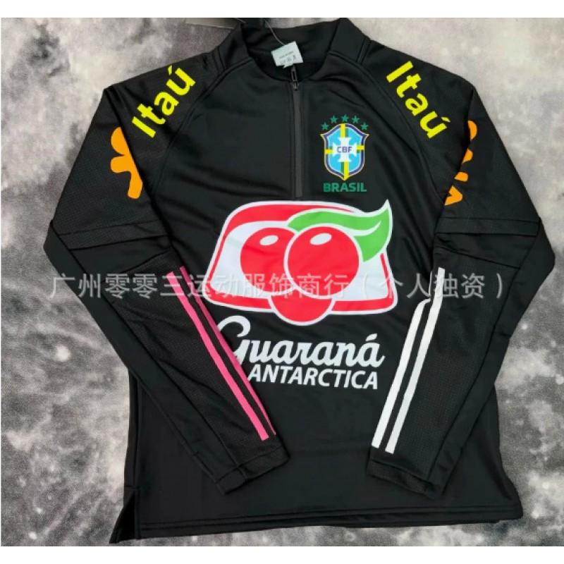 Soccer Training Jersey Neymar Santos Brazil Team Half-zip Jacket Polo Embroidery Sportswear