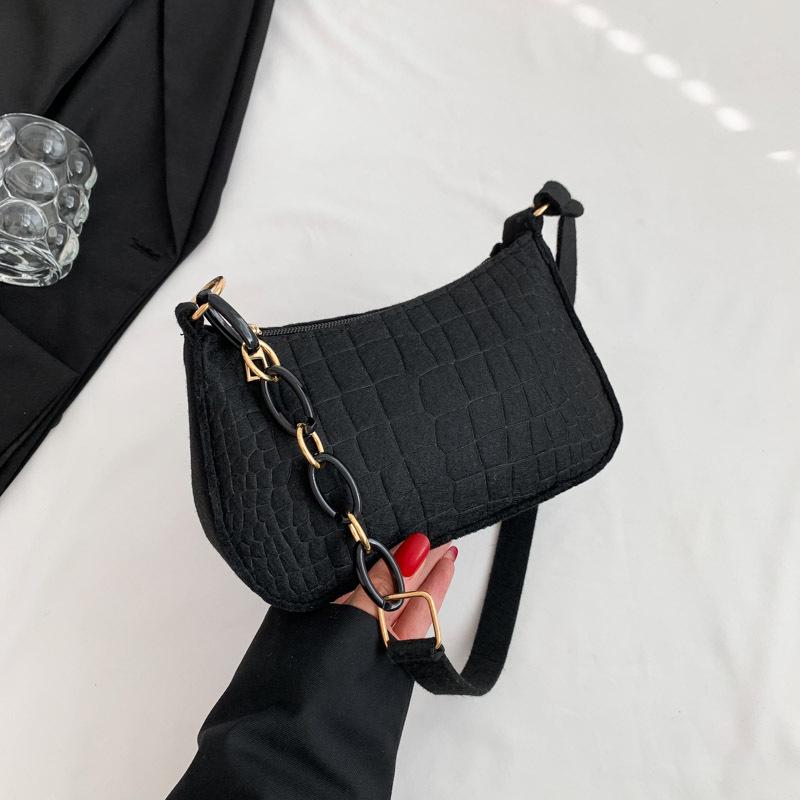 Войлочная женская сумка, маленькая квадратная сумка, модная сумка через плечо с каменным узором, сумка через подмышку, креативная универсальная сумка