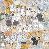 Cute Cat Cartoon Graffiti Stickers: Waterproof DIY Decorations for Notebooks & Suitcases