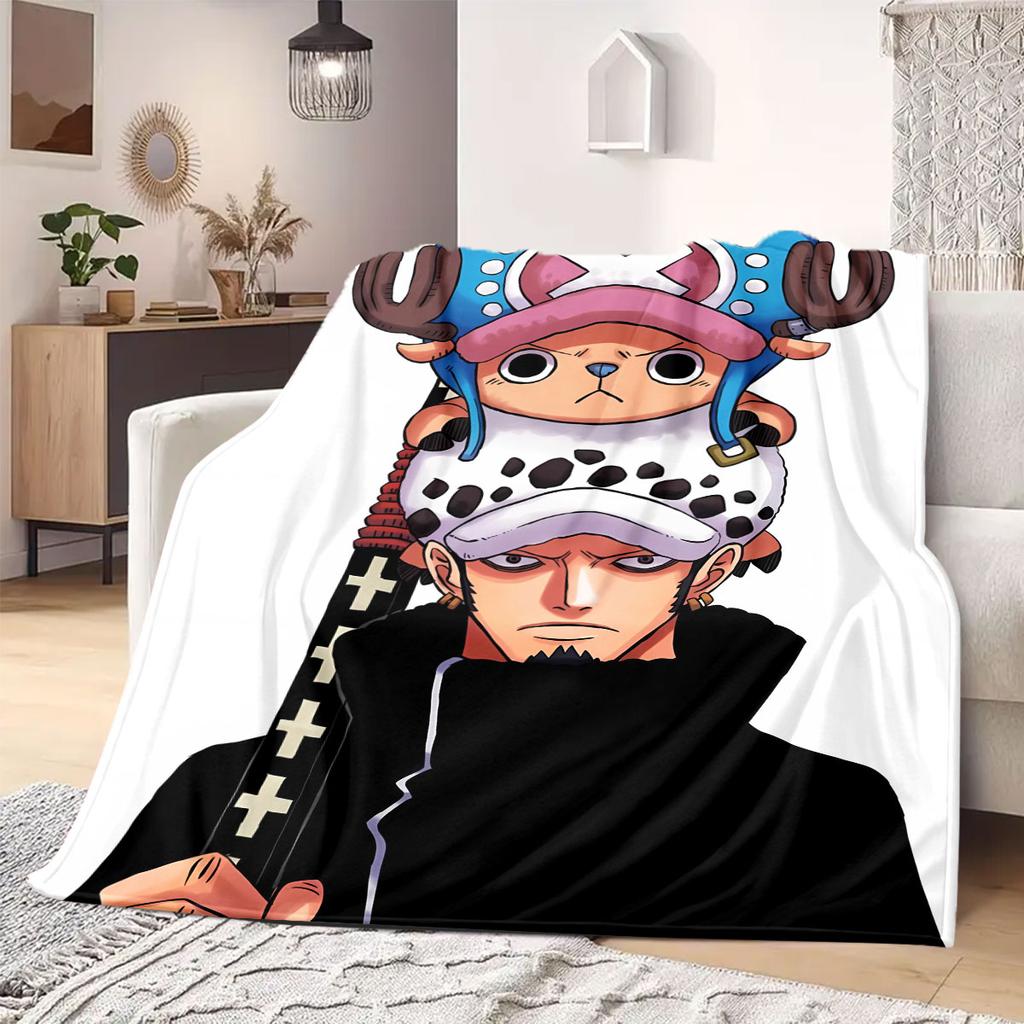 Фланелевое одеяло из аниме OnePiece Теплое, Уютное, Подходит для спален, Диванов, Кроватей, Стульев, Пикников, Путешествий