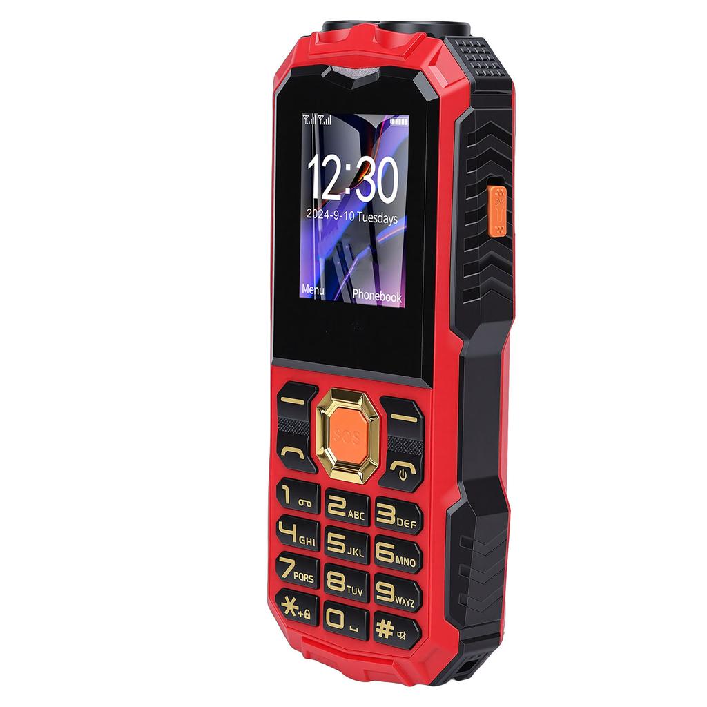 Кнопочный мобильный телефон 4G LTE разблокированный с кнопкой SOS 16800 мАч Dual SIM MP3 Звонки SMS Функции Интернет Красный
