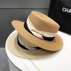 Flat Top Hat Women's Summer Celebrity Style Sun Hat Seaside Beach Cool Hat Sunshade Sun Protection Straw Hat