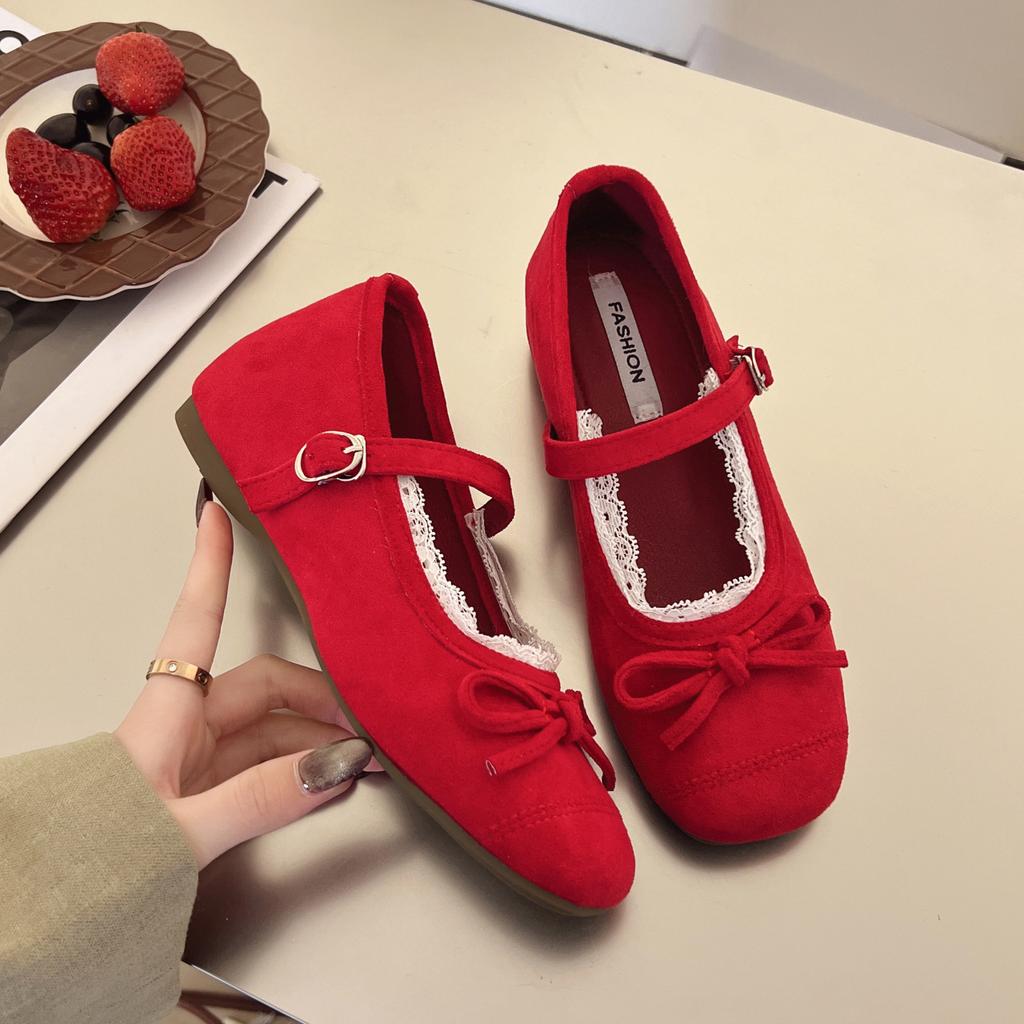 Туфли Gentle Bow Мэри Джейн Одинарные туфли Женская обувь Внутреннее увеличение Весенние туфли на мягкой подошве Балетки