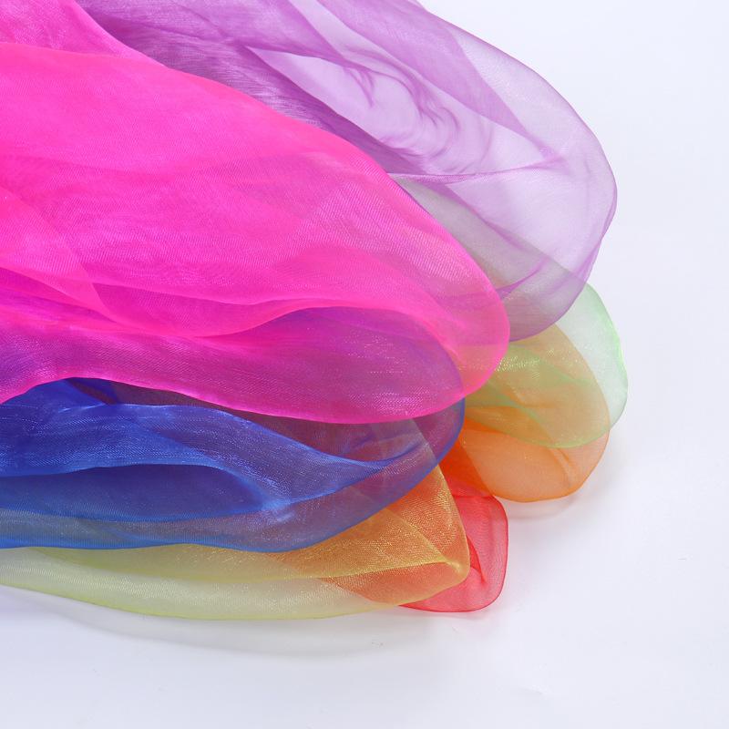 6 Solid Colors Thin Chiffon Nylon Silk Scarf Magic Show Performance Dance Candy Square Scarf Transparent Neckerchief Shawl