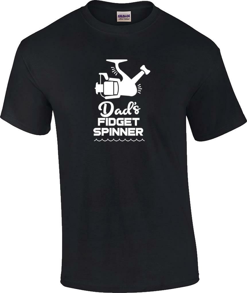 Funny Fishing Rod Reel T-Shirt Dad's Fidget Spinner Father's Day Tee