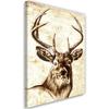 Canvas Print, Painted Vintage Brown Deer