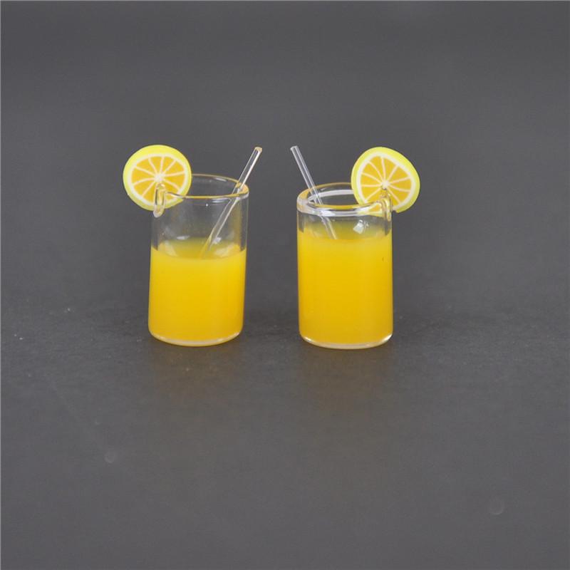 2X Mini Lemon Water Cup Dollhouse Accessories Toy Mini Decor Gift 1:12