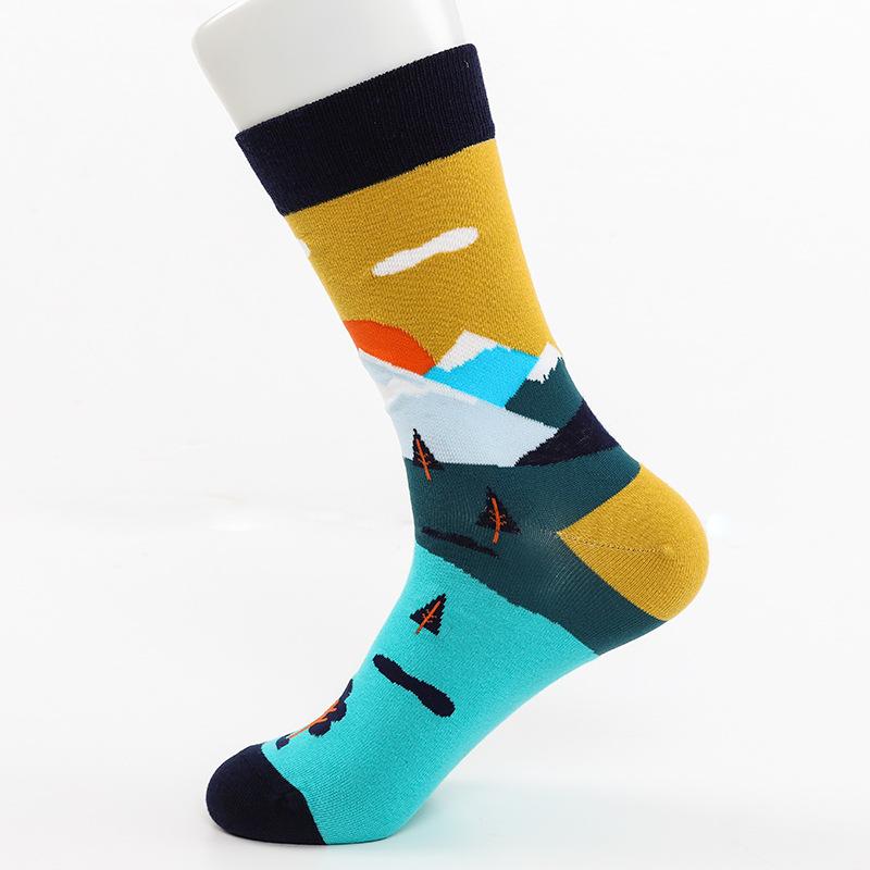 Женские осенне-зимние уличные хлопковые носки-гольфы с индивидуальным дизайном