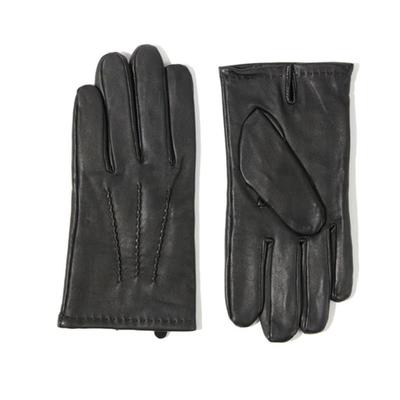 DENTS Aviemore Кожаные мужские перчатки с сенсорным экраном - Черные
