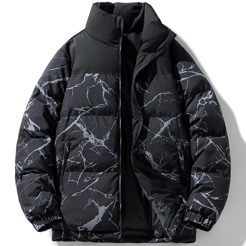 Мужское хлопковое пальто с воротником-стойкой - Зима 2025, Толстая и модная куртка для защиты от холода