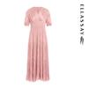 ELLASSAY 2025 Summer V-Neck Waist-Cinching Maxi Dress
