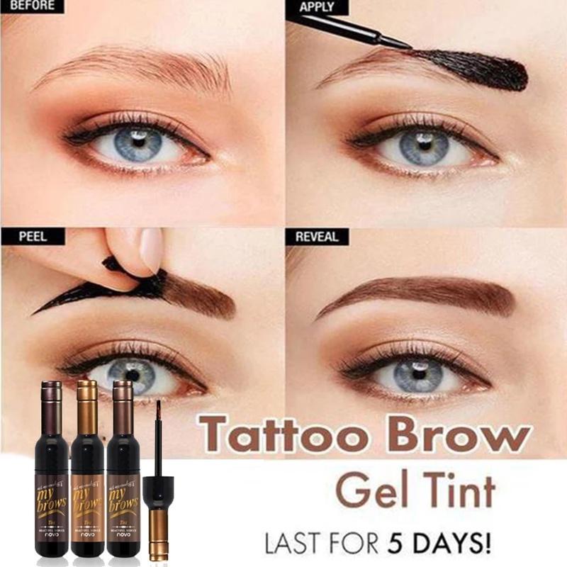 Eyebrow Dye Red Wine Bottle Tear Eyebrow Gel Natural Makeup Waterproof, Perspirant Resistant Long-lasting Non-smudging Natural Student Cosmetics