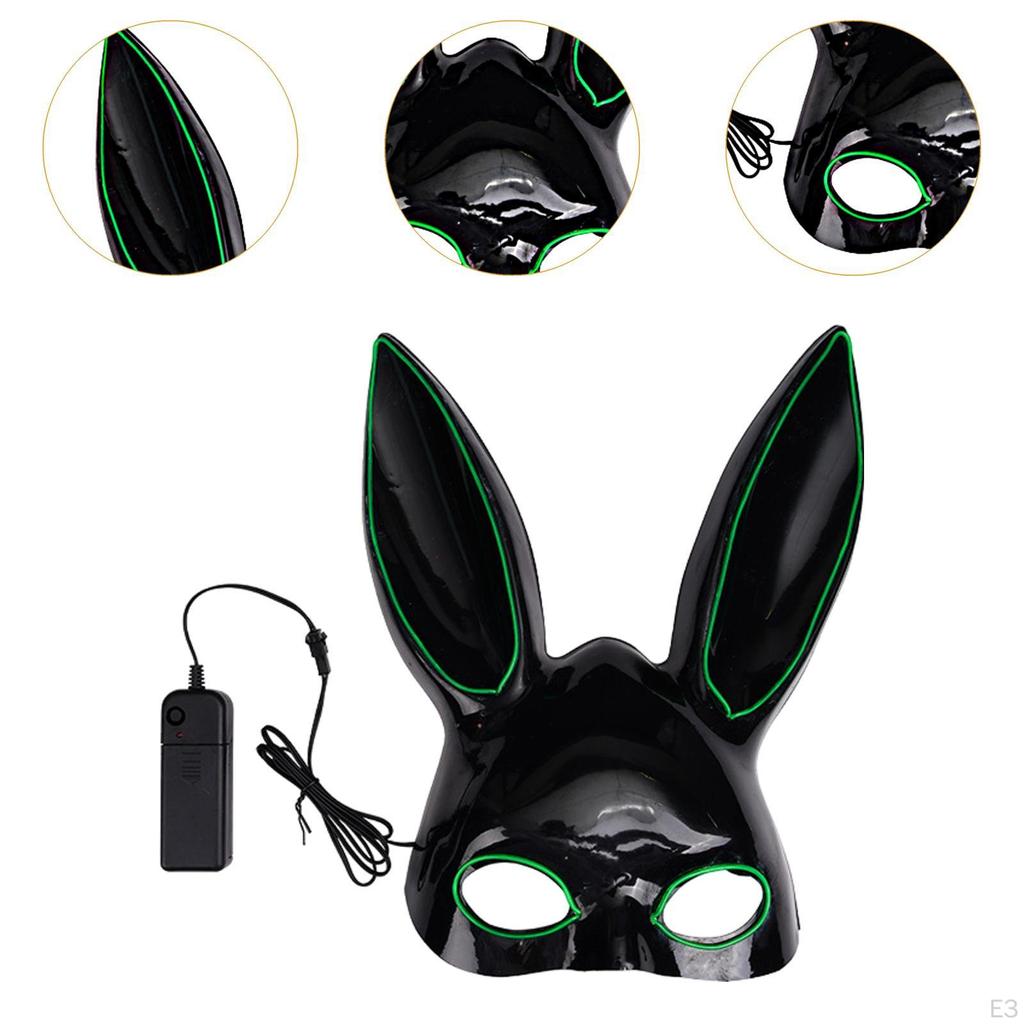 Glowing Bunny Mask Easter Funny Fancy Props Novelty LED Rabbit Long Ears for Holiday
