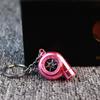 Electric Mini Turbo Turbocharger Keychain Spinning Turbine Key Chain Pendants