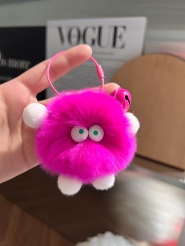 Милый мех кролика выдры, маленький брикет, автомобильный брелок, подвеска, корейская сетка, плюшевая школьная сумка знаменитостей, подвесной подарок