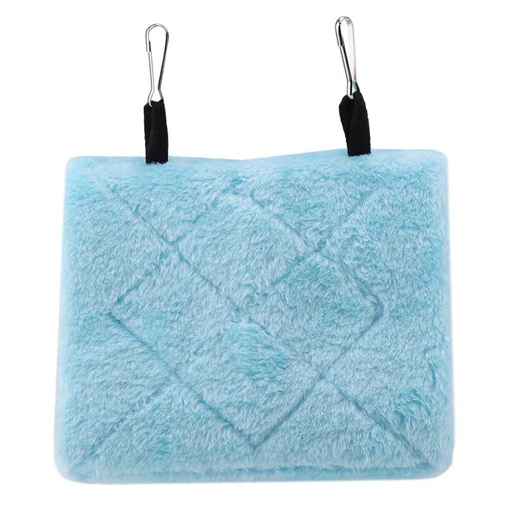 Soft Plush Hammock Hanging Cage Tent For Birds Parrot Winter Warm Bed Pet Toy (Blue S)