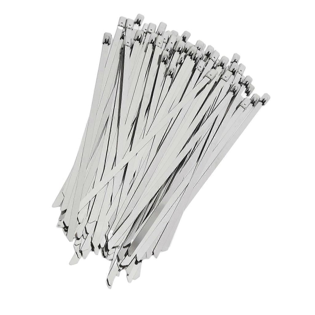 Stainless Steel Cable Tie Set - 200Pcs, 4.6mm Width - Self Locking for Wire Line & Hose