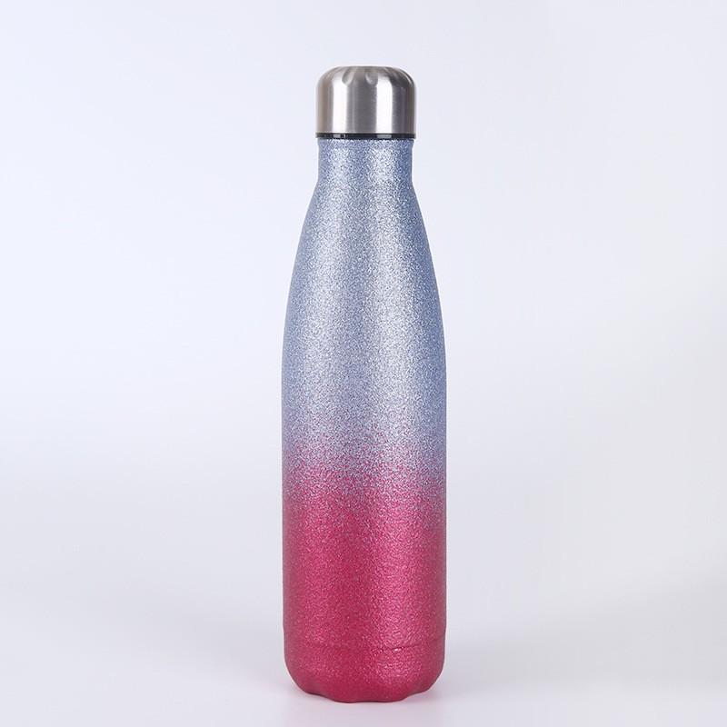 Stainless Steel Vacuum Insulated Travel Mug 500ml Gradient Design Portable Car Cup Office Outdoor Use