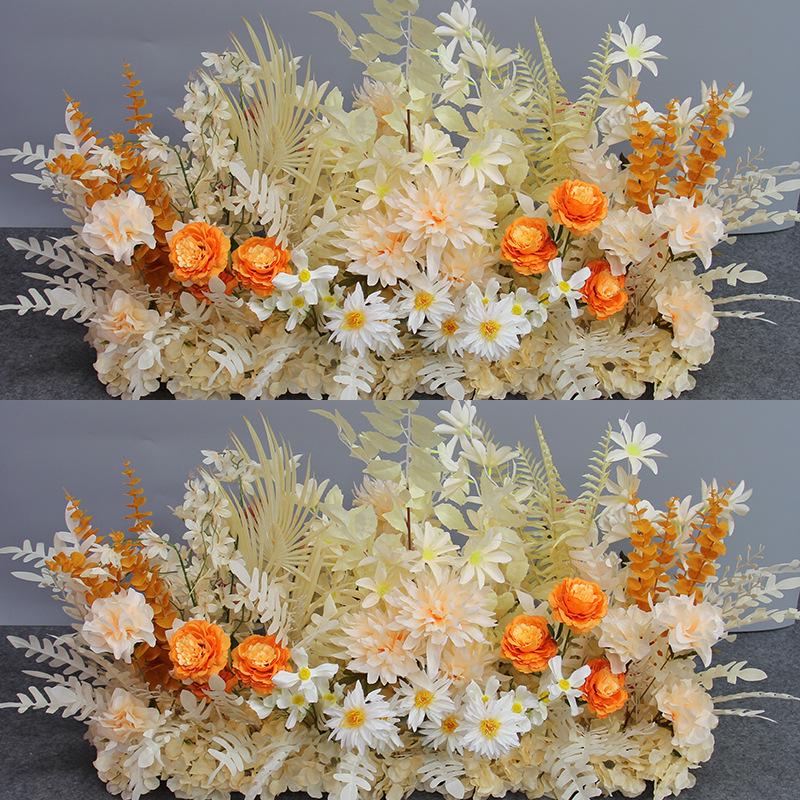 Wedding Aisle Floral Arrangement: Artificial Flower Basket & Row Decoration