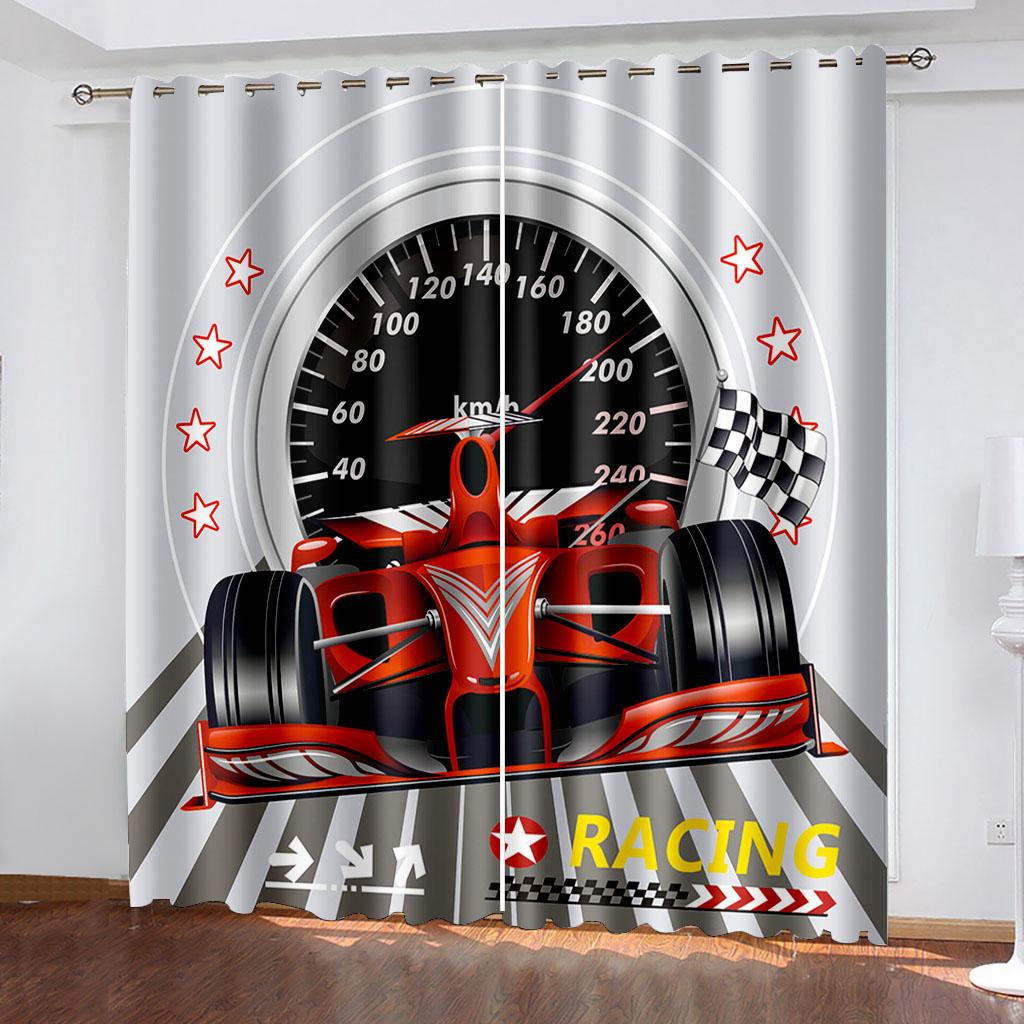 2-панельные шторы с изображением спортивных автомобилей для детей, мальчиков, спальни, гостиной, от пола до потолка, кухонные шторы, занавески Cortinas