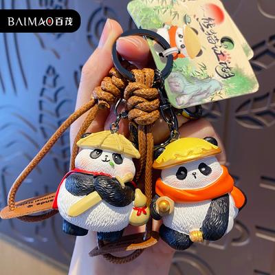 Оригинальный брелок серии Panda Jianghu, милый мультяшный брелок-подвеска с полимерной куклой в стиле Гочао
