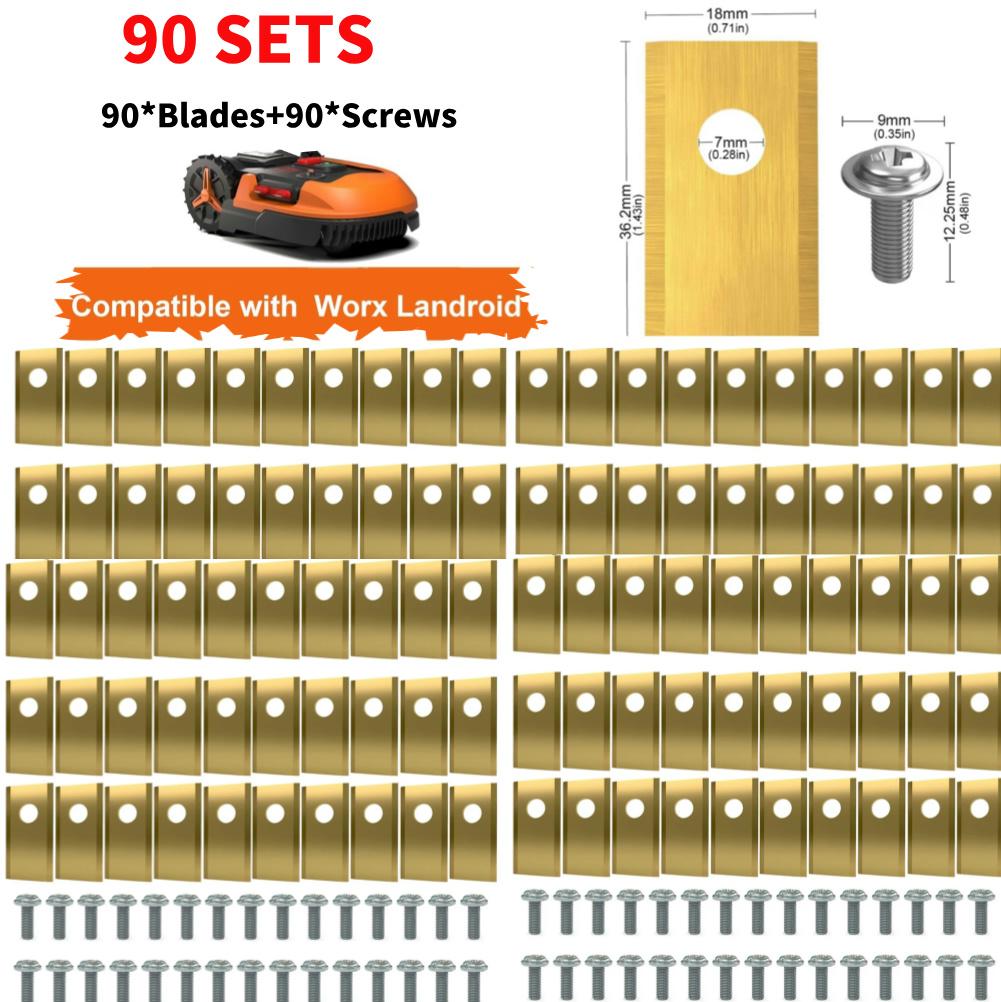 90-18x Набор режущих лезвий для газонокосилки Нержавеющая сталь Одно отверстие Лезвие газонокосилки Комплект винтов для Worx Landroid Газонокосилки