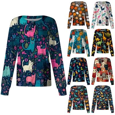 Женский повседневный кардиган с длинными рукавами на одной пуговице, защитный костюм с животным принтом