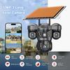 Камера WIFI/4G с питанием от солнечной энергии, трехлинзовая камера наблюдения с 10-кратным зумом, мониторинг безопасности с PIR-индукцией человеческого тела