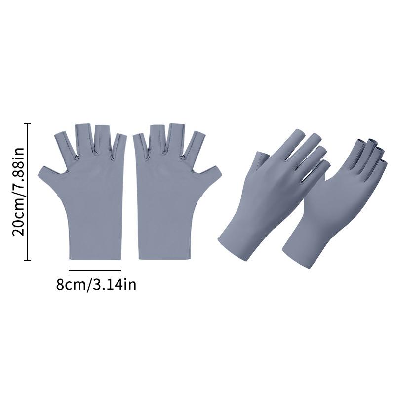 1 Pair Anti Uv Nail Gloves Uv Gel Shield Glove Half Finger Manicure Led Lamp Nail Art Salon Tools