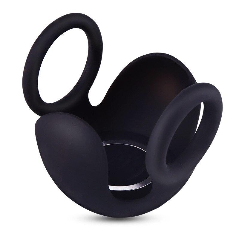 Black Stretchy 10 Speeds Testicle Rechargeable Rings Rings